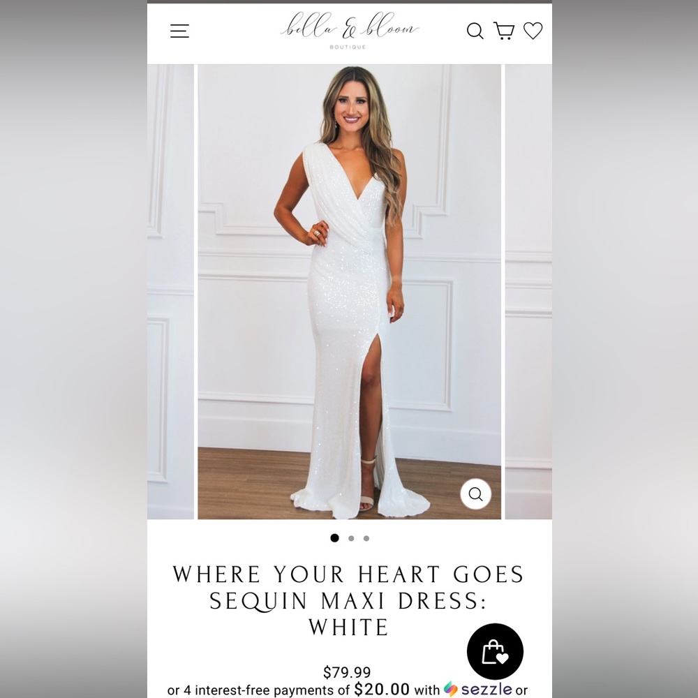 White sequin maxi dress